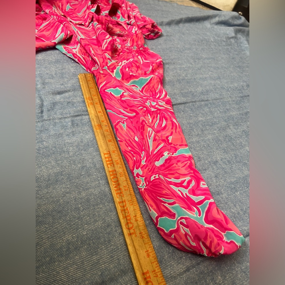 Lilly Pulitzer Pink and Orange Graphic Long Sleeve Blouse - Picture 5 of 7